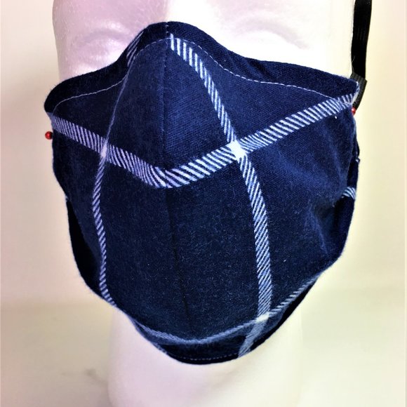 Three Child's  UNC Tar Heels Carolina Face Masks Reverse Plaid - Picture 4 of 8